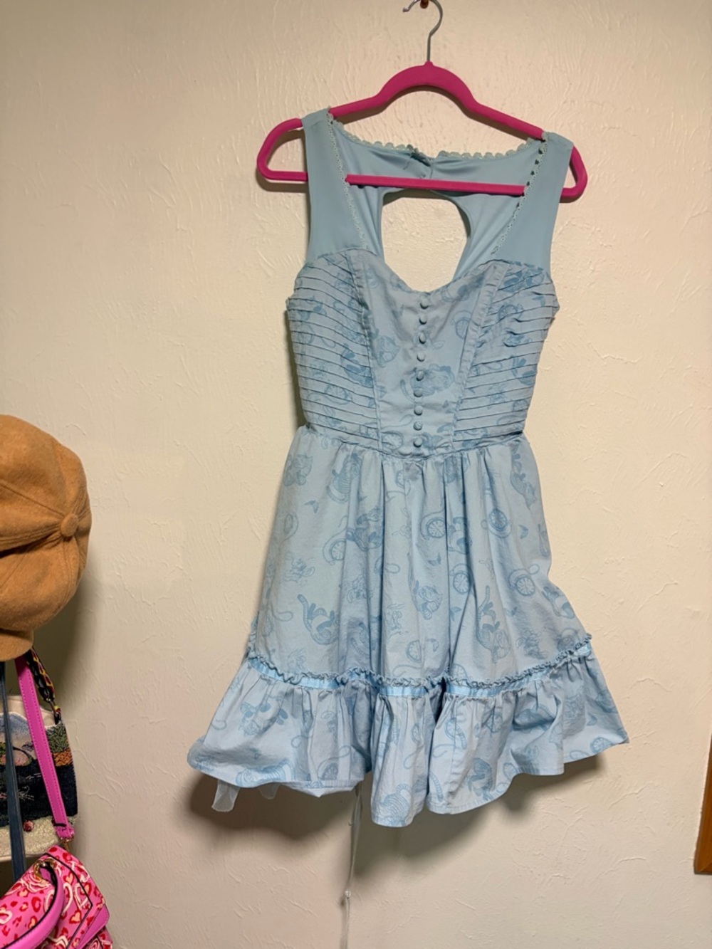 Hot Topic Light Blue Pintuck Midi Dress